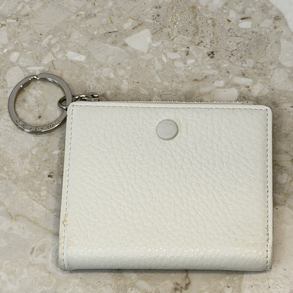 OAD New York Everywhere Leather Mini Keychain Wallet in Oatmeal